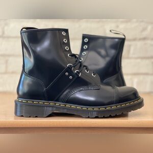 Dr Martens 1460 Buckle Rare Black Patent Leather Boots Men Size 12 Soft Air Wair